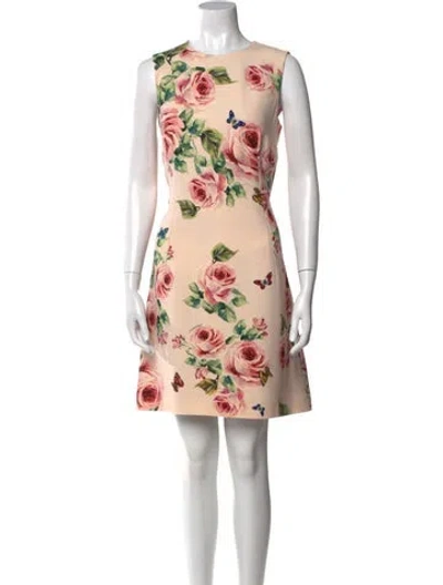 Pre-owned Dolce & Gabbana Wool Mini Dress In Pink