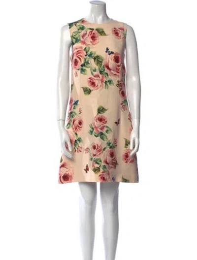 Pre-owned Dolce & Gabbana Wool Mini Dress In Pink