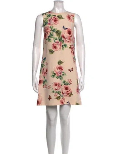 Pre-owned Dolce & Gabbana Wool Mini Dress In Pink