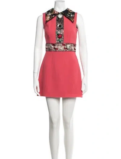 Pre-owned Dolce & Gabbana Wool Mini Dress In Pink