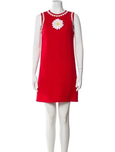 Pre-owned Dolce & Gabbana Wool Mini Dress In Red