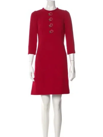 Pre-owned Dolce & Gabbana Wool Mini Dress In Red