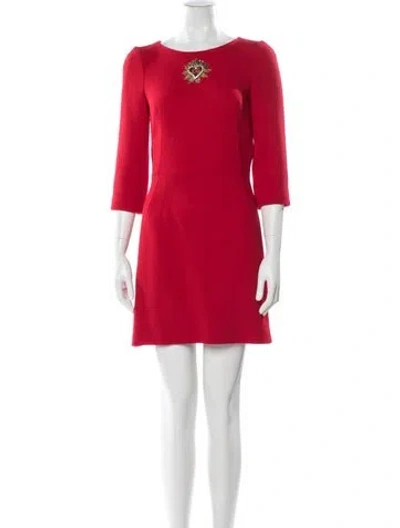 Pre-owned Dolce & Gabbana Wool Mini Dress In Red