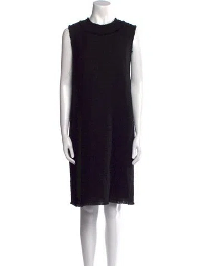 Pre-owned Dolce & Gabbana Wool Mini Dress W/ Tags In Black