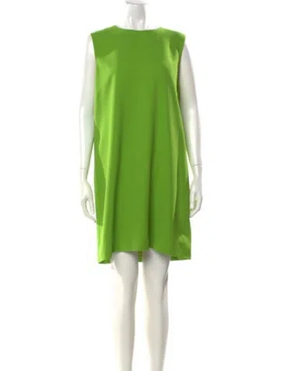 Pre-owned Dolce & Gabbana Wool Mini Dress W/ Tags In Green