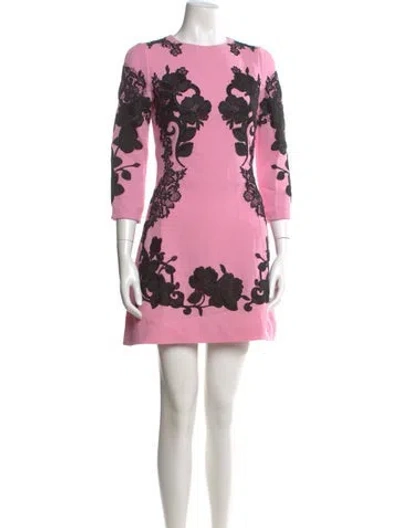 Pre-owned Dolce & Gabbana Wool Mini Dress W/ Tags In Multi