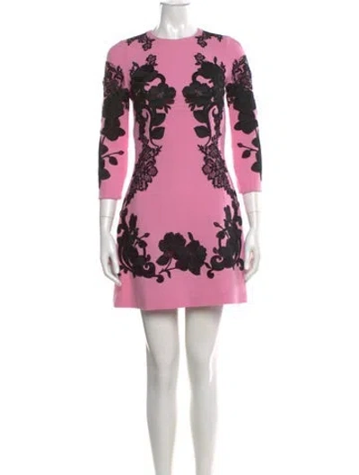 Pre-owned Dolce & Gabbana Wool Mini Dress W/ Tags In Pink