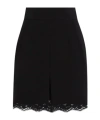 Dolce & Gabbana Lana Double Crepe Lace-trim Mini Skirt In Black