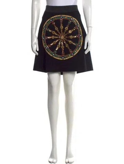 Pre-owned Dolce & Gabbana Wool Mini Skirt In Black