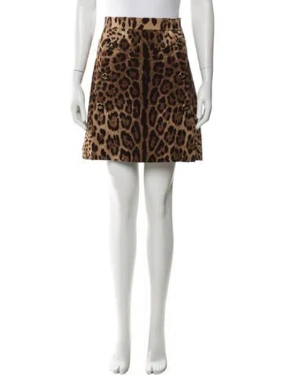 Pre-owned Dolce & Gabbana Wool Mini Skirt In Brown