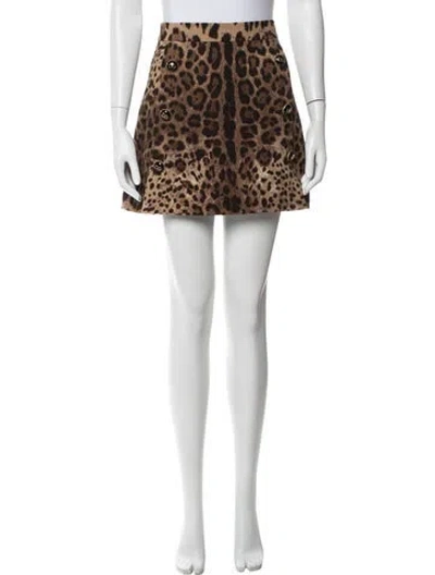 Pre-owned Dolce & Gabbana Wool Mini Skirt In Brown