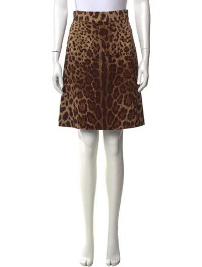 Pre-owned Dolce & Gabbana Wool Mini Skirt In Brown