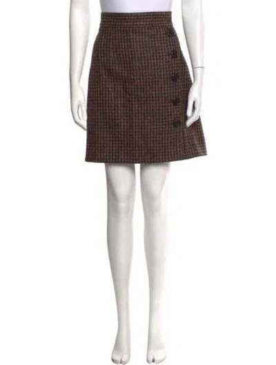 Pre-owned Dolce & Gabbana Wool Mini Skirt In Brown