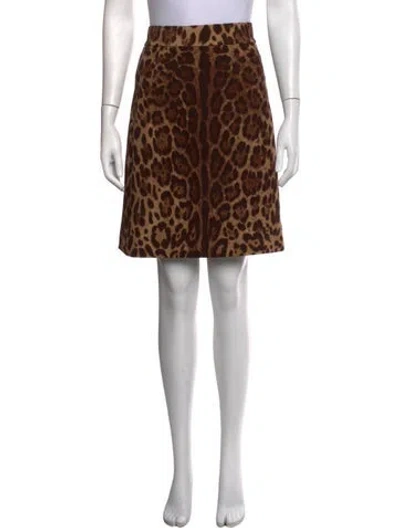 Pre-owned Dolce & Gabbana Wool Mini Skirt In Brown
