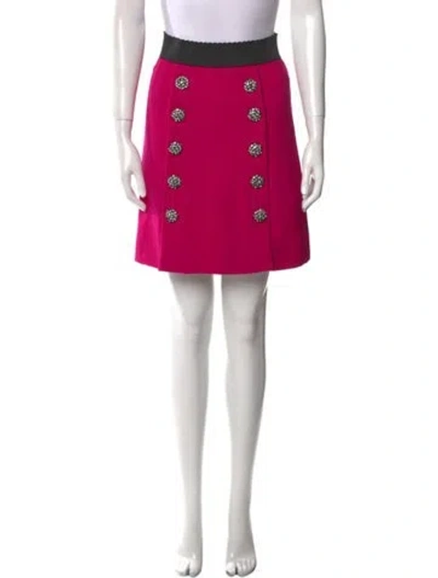Pre-owned Dolce & Gabbana Wool Mini Skirt In Pink
