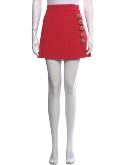 Pre-owned Dolce & Gabbana Wool Mini Skirt In Red