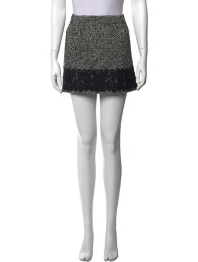 Pre-owned Dolce & Gabbana Wool Mini Skirt In White
