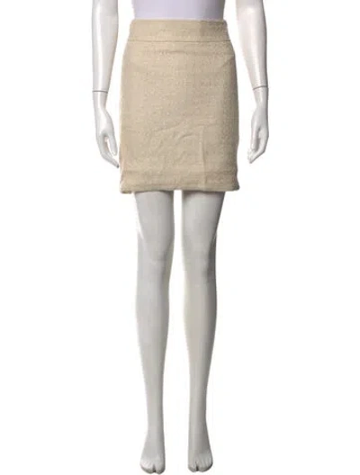Pre-owned Dolce & Gabbana Wool Mini Skirt In White