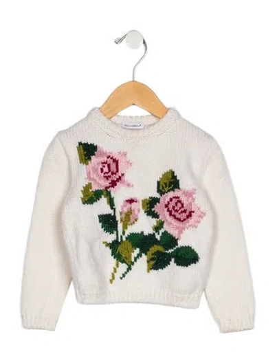 Pre-owned Dolce & Gabbana Babies' Wool Neutral And Multicolor Patterned Sweater
