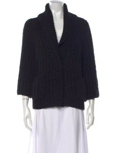 Pre-owned Dolce & Gabbana Wool Open Front Sweater In Black