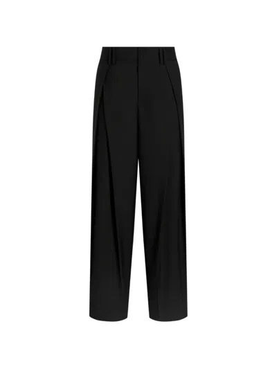 Dolce & Gabbana Wool Panama Trousers In Black