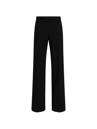 Dolce & Gabbana Flared Stretch-wool Twill Pants In Black