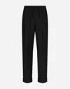 Dolce & Gabbana Cashmere Jogging Pants With Dg Logo In Black