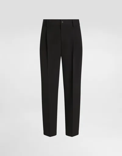 DOLCE & GABBANA WOOL PANTS WITH DOUBLE DARTS