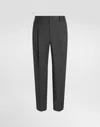 Dolce & Gabbana Dark Grey Wool Blend Pant In Grey