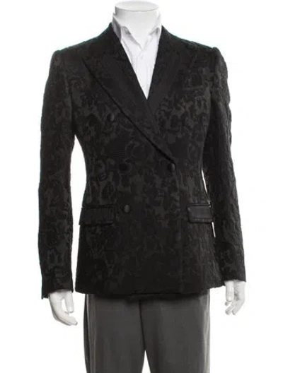 Pre-owned Dolce & Gabbana Wool Patterned Blazer In Black