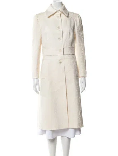 Pre-owned Dolce & Gabbana Wool Patterned Coat In Neutral