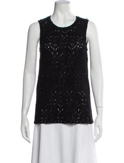 Pre-owned Dolce & Gabbana Wool Patterned Top In Black