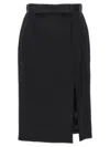 Dolce & Gabbana Bow Waist Wool Blend Pencil Skirt