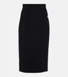 Dolce & Gabbana Pencil Jersey Midi Skirt In Black