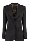 Dolce & Gabbana Gestreifter Blazer In Brown