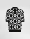Dolce & Gabbana Diamond-pattern Polo Shirt In Multi