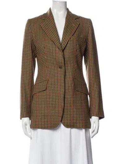 Pre-owned Dolce & Gabbana Wool Plaid Print Blazer In Neutral