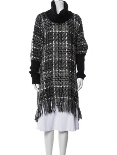 Pre-owned Dolce & Gabbana Wool Plaid Print Sweater In Grey