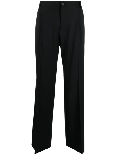 Dolce & Gabbana Wool Pleated Trousers In Black