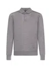 Dolce & Gabbana Grey Polo Shirt With Classic Collar And Tonal Logo Embroidery On The Front In Wool Man In Gray