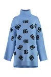 Dolce & Gabbana Luxurious Wool Poncho With Stand-up Collar For Women In Blue