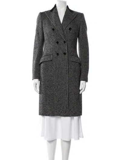 Pre-owned Dolce & Gabbana Wool Printed Coat In Gray