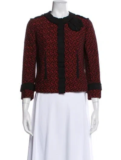 Pre-owned Dolce & Gabbana Wool Printed Evening Jacket In Red