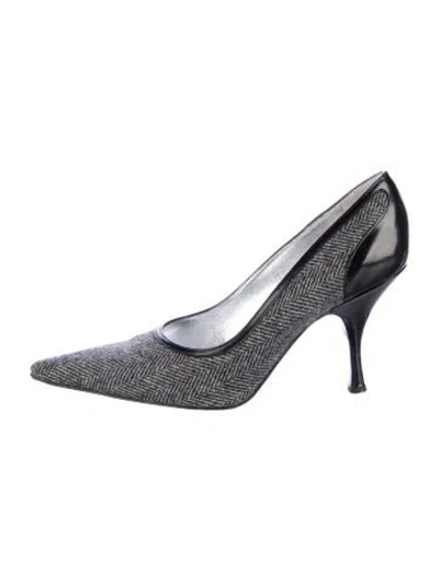 Pre-owned Dolce & Gabbana Wool Printed Pumps In Black