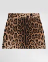 Dolce & Gabbana Wool Printed Skirt In Brown