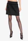 Dolce & Gabbana Rush-stitch Skirt With Side Slit In Black