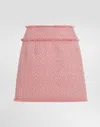 Dolce & Gabbana Wool Raschel Tweed Miniskirt In Pink