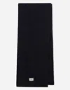 Dolce & Gabbana Wool Scarf With Dg Patch In Blue