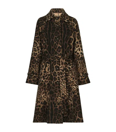DOLCE & GABBANA DOLCE&GABBANA WOOL-SILK LEOPARD PRINT COAT