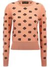 Dolce & Gabbana Wool-silk Logo Jumper In Pink